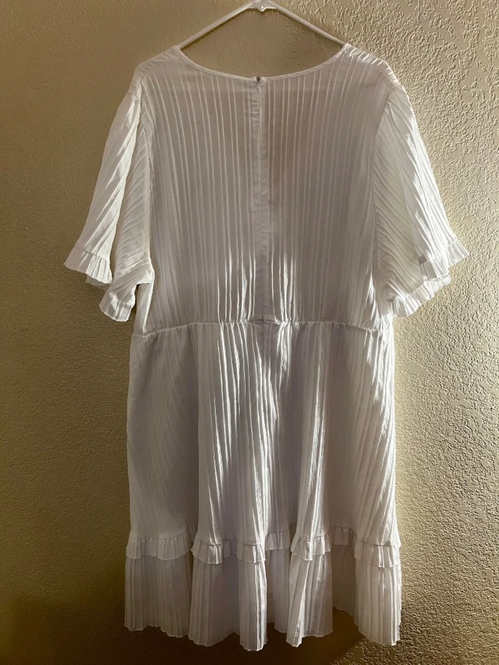 White Ruffle Summer Dress - Picture 3 of 4